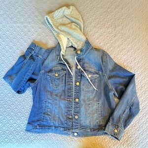 Lane Bryant Stretch Denim Jacket w/ Hood Sz 16
